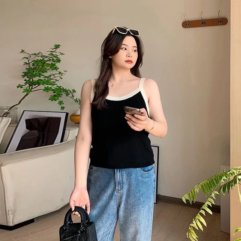 女款-吊带背心胖高档女宽松内搭遮肚显瘦打底无袖夏季百搭