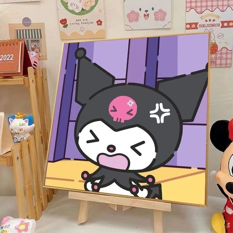 库洛米数字油画diy填色油彩画房间手工涂色高颜值生日礼物装饰画