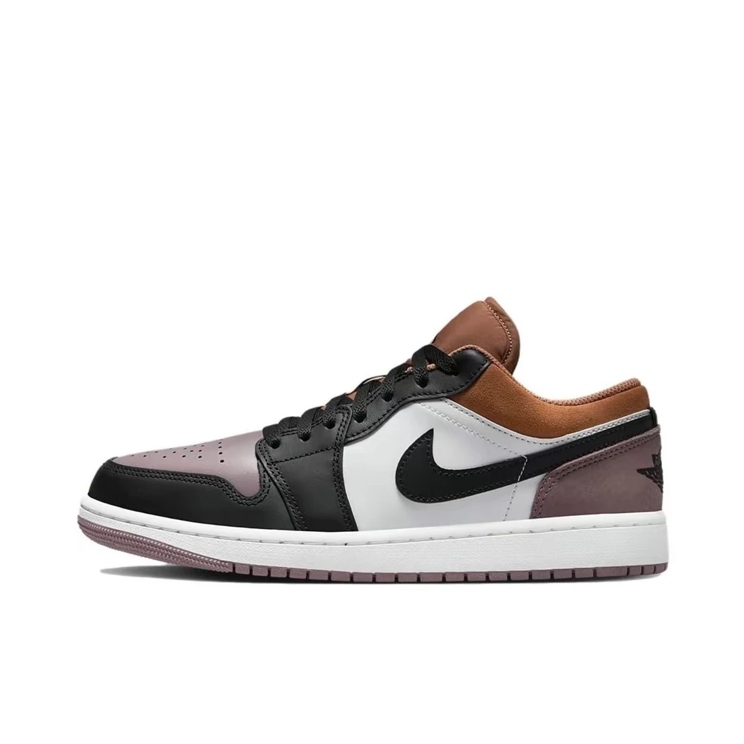 AIR JORDAN乔丹官方正品AJ1男子低帮白褐紫复古休闲板鞋 G FB9907