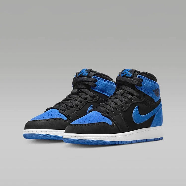 AIR JORDAN官方正品AJ1大童女鞋皇家蓝高帮运动休闲鞋-FD1437-042