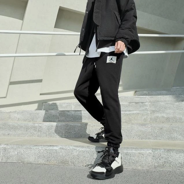 AIR JORDAN官方正品AJ 男子黑色方标加厚休闲运动长裤 DQ7469-010