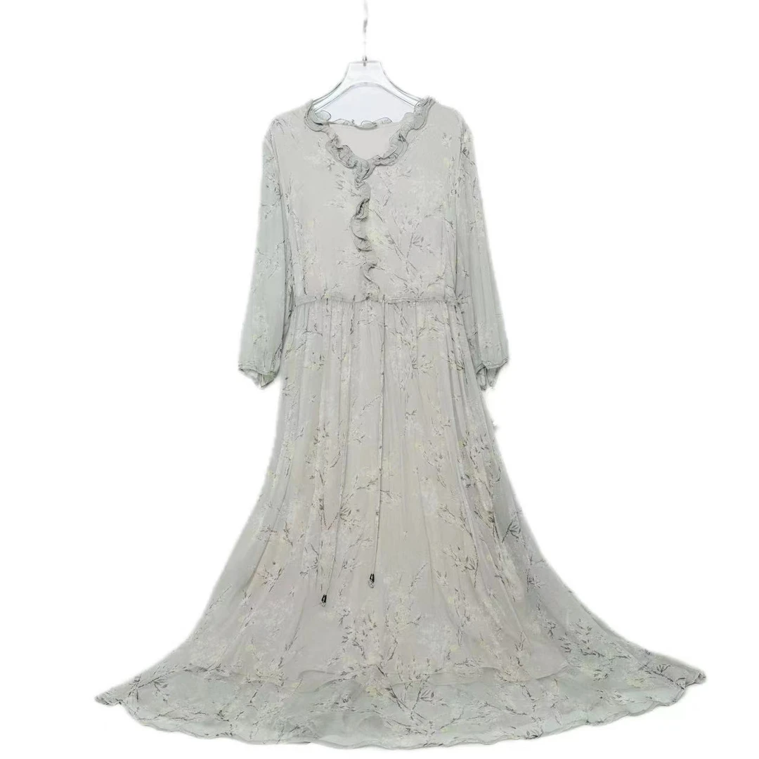 【丫丫-禾枫原创】重磅100%桑蚕丝连衣裙Y23C9011-18