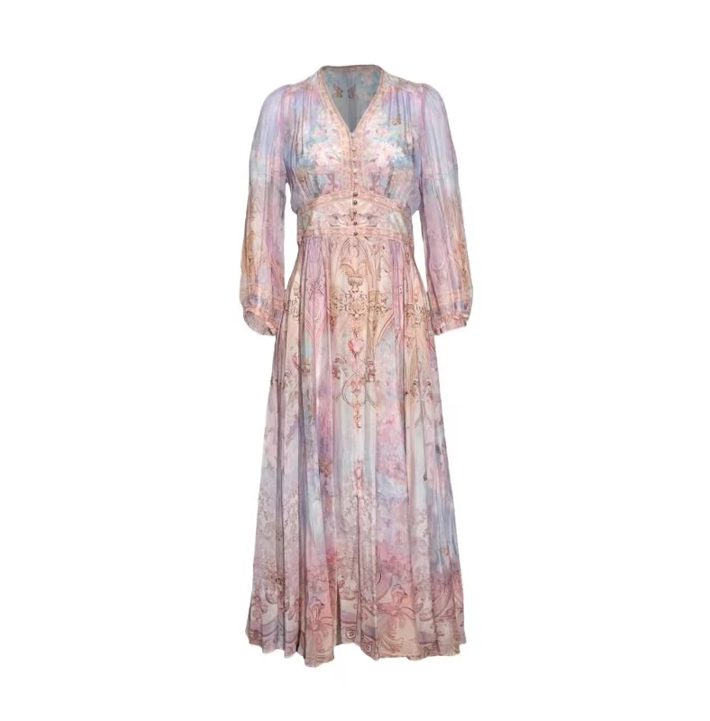 【丫丫-禾枫原创】重磅100%桑蚕丝连衣裙HFMG24612