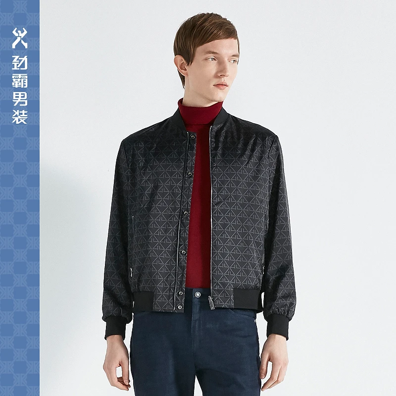 劲霸男装短版夹克春季时尚休闲长袖百搭简约潮流|CKDC3163