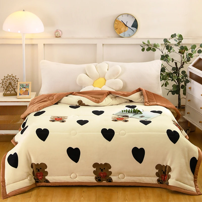 新款 牛奶绒双面绒冬被加绒加厚抗寒单双人学生宿舍秋冬家居被