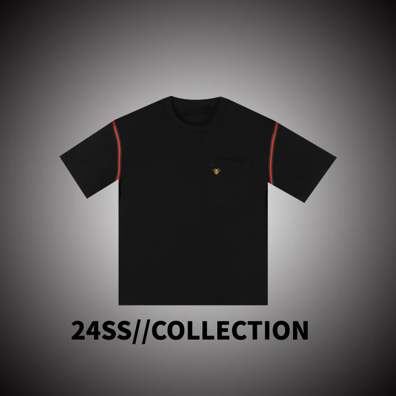 织带蜜蜂T恤时尚运动男装