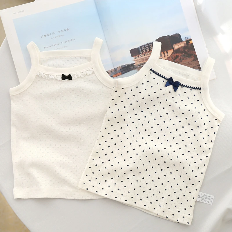 【日系轻薄吊带】夏款女童背心儿童上衣纯棉a类宝宝无袖打底衫