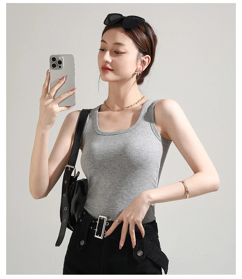 女背心打底显瘦运动百搭修身无袖美背夏季文胸内衣二合一美背背心