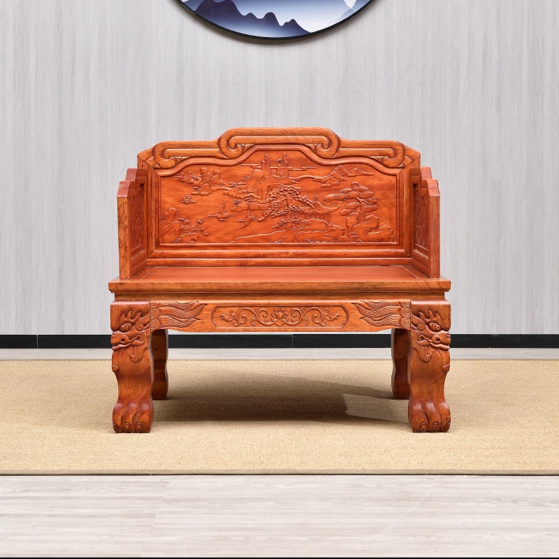 新中式大禅椅打坐椅茶椅单人沙发椅实木太师椅盘腿主人椅加大加宽