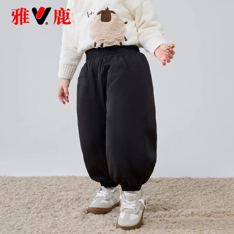 雅鹿小童婴儿羽绒裤宝宝幼童儿童男童女童婴幼儿冬季加厚外穿裤子