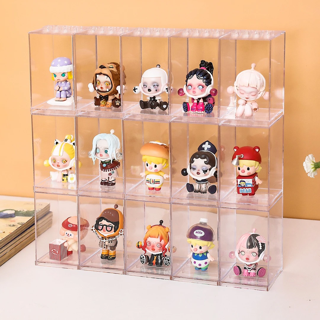 【直播专属】盲盒手办PopMart时尚积木盒高透置物防尘柜展示单间