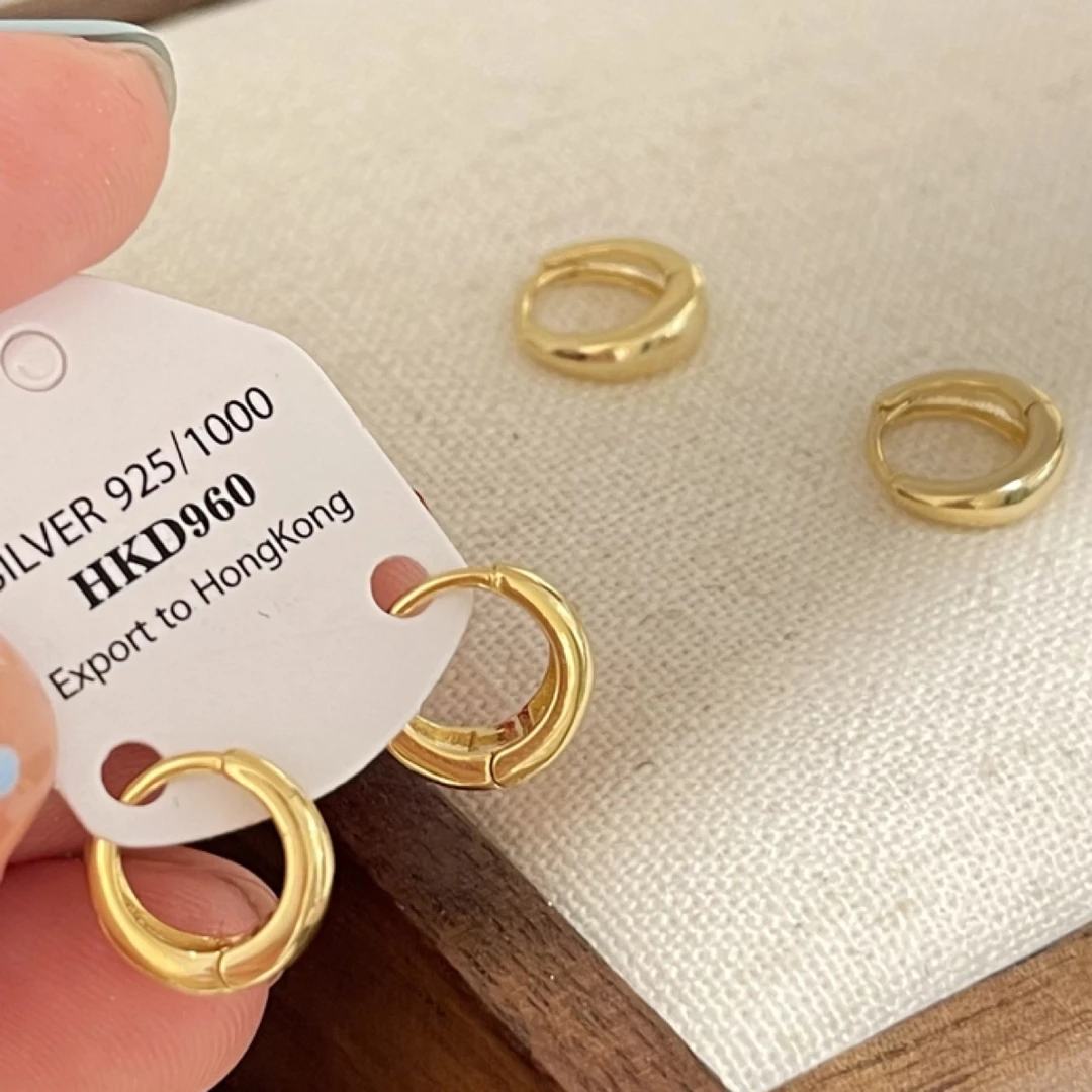 铜合金耳饰 925银针金色圈圈耳扣四件套小众气质百搭高级温柔