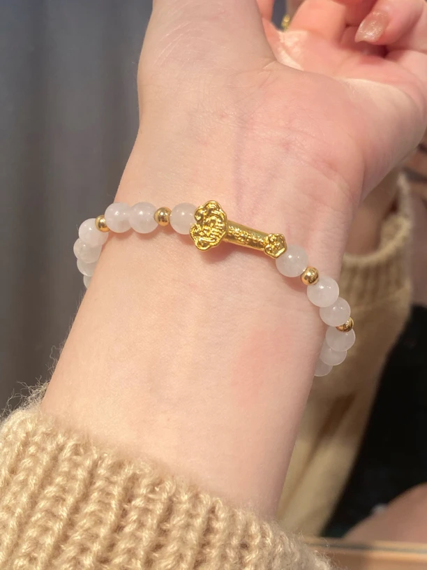 铜合金手链 玉如意杵手链称心如意转运串珠七夕送女友礼物