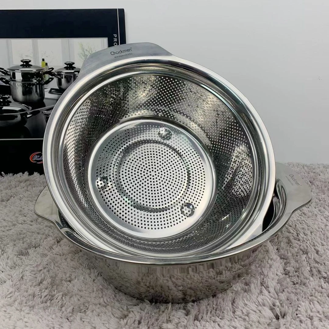 卓德铭德系18/10加厚不锈钢洗菜盘漏水蓝多用沥水篮29.5*11cm