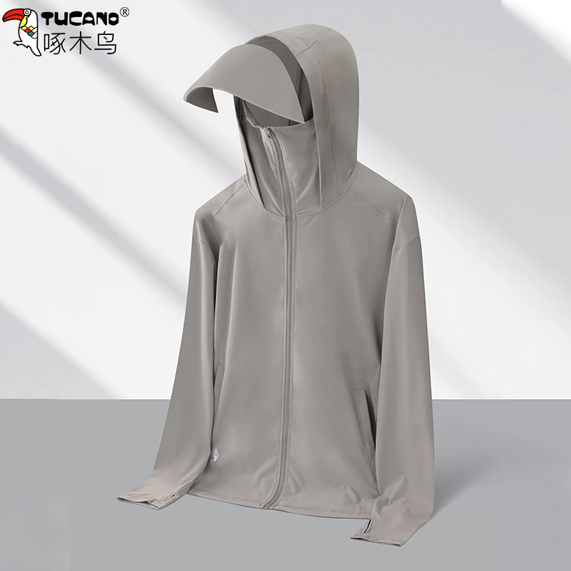 啄木鸟户外防晒衣UPF50+防紫外线透气连帽防晒服外套