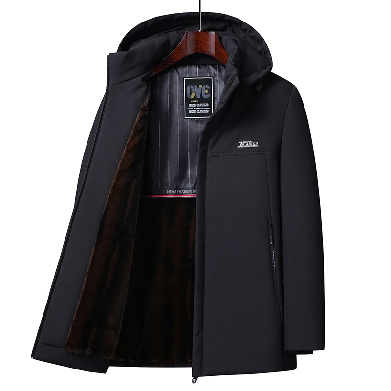 [反季特卖】中老年爸爸装加绒加厚棉衣男士棉服爷爷装可脱卸帽外套