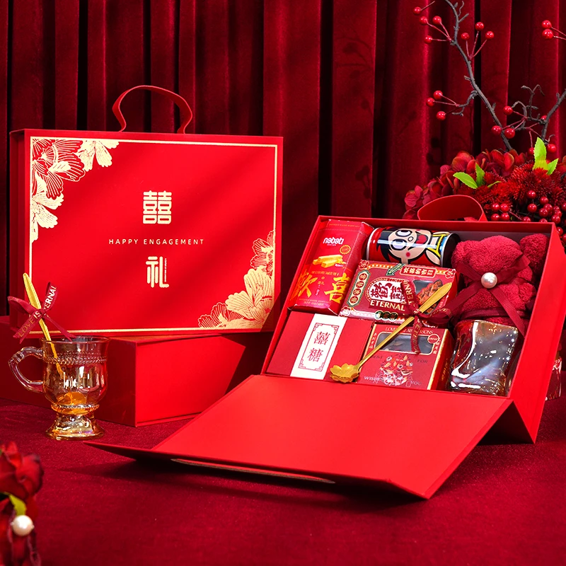 结婚回礼成品礼盒含糖婚礼订婚宴伴手礼搭配好送宾客伴娘糖果套装