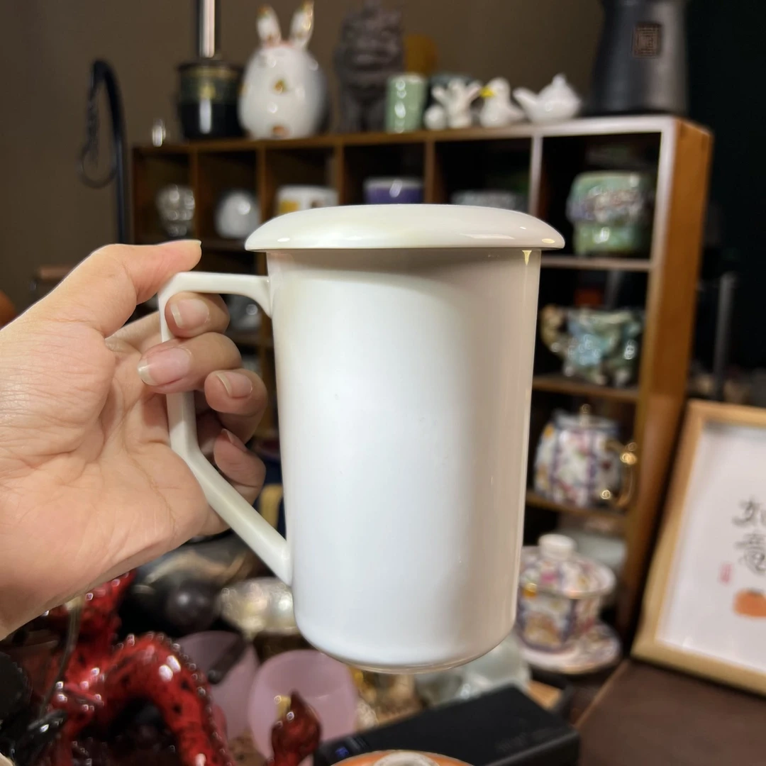 汇儒堂高端白玉瓷办公杯500ML