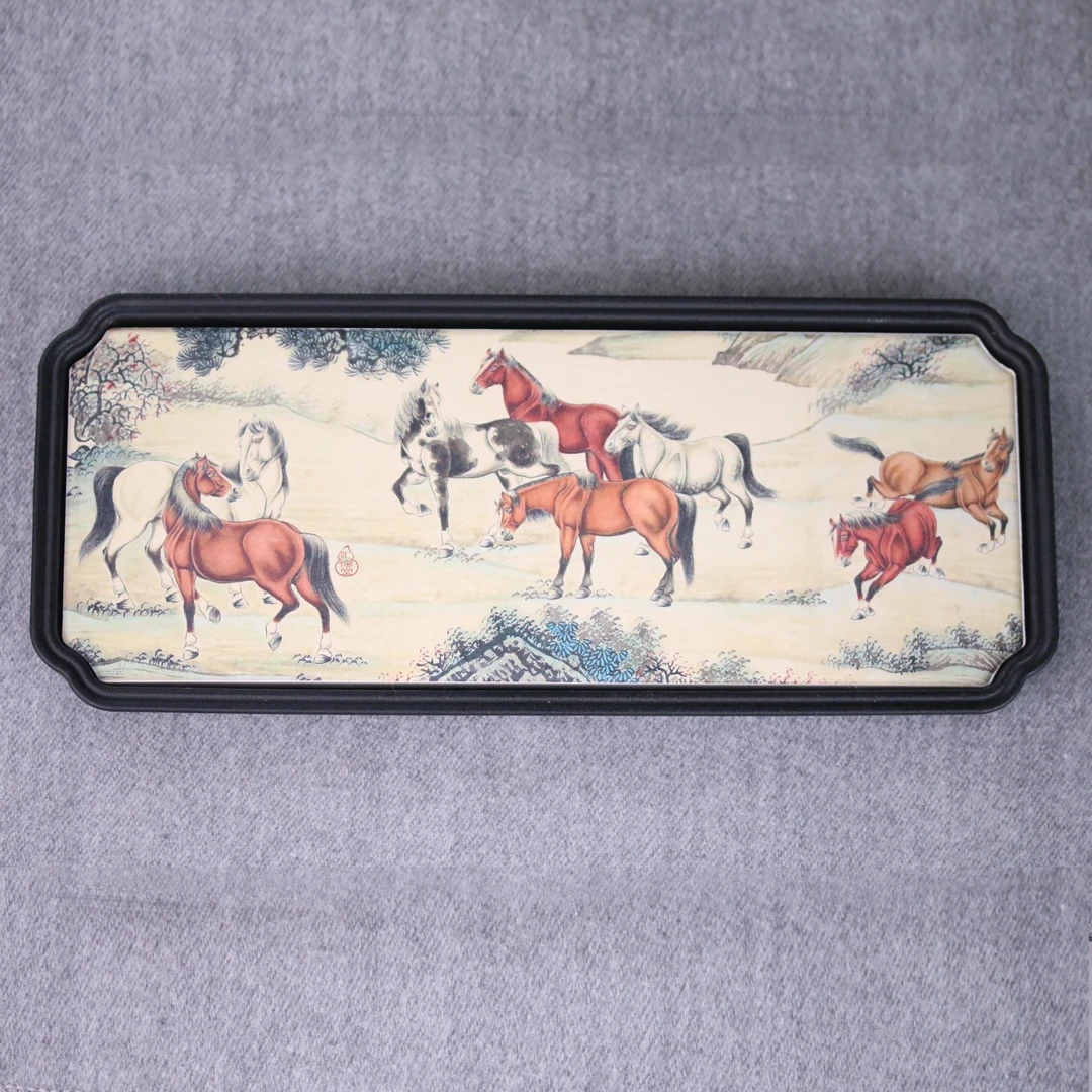 汇儒堂原创设计复古大号十二生肖八骏图高档茶盘酒托盘办公室家用