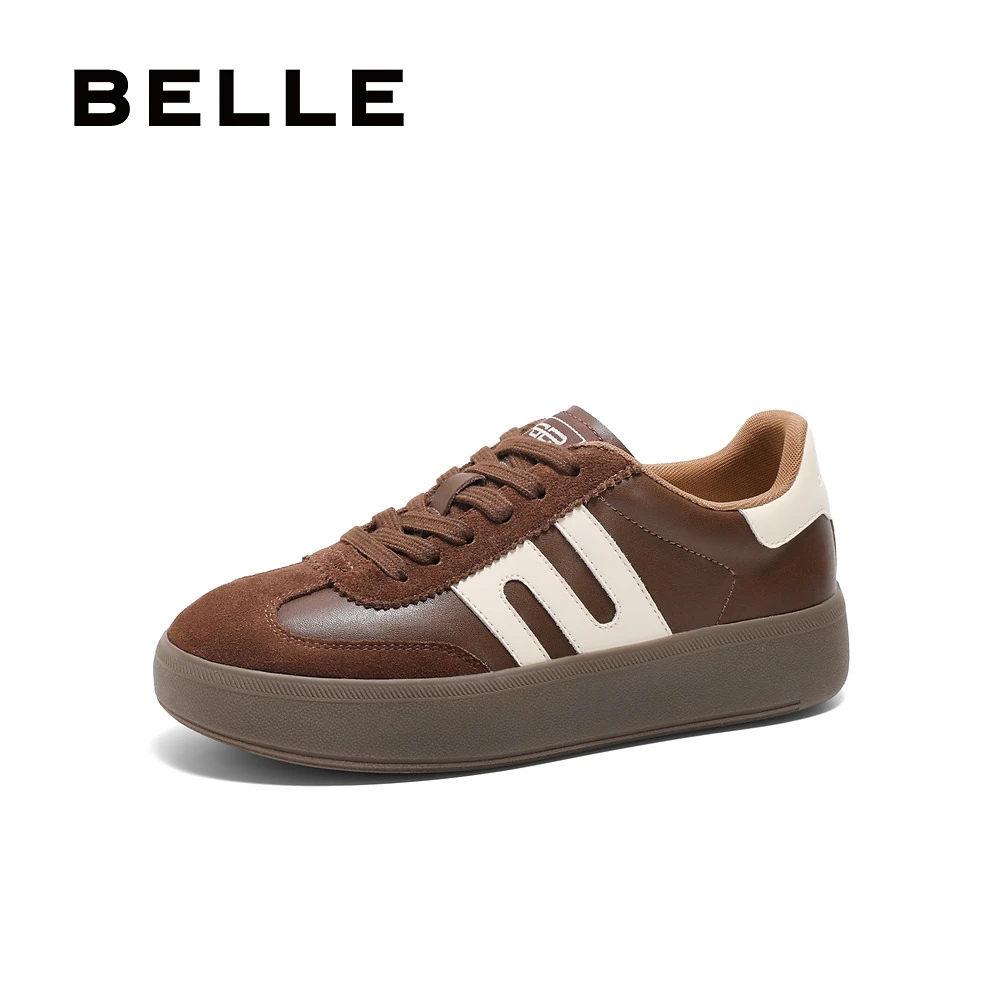 百丽复古厚底德训鞋女鞋25春新商场同款时尚百搭休闲板鞋D3A1DAM5