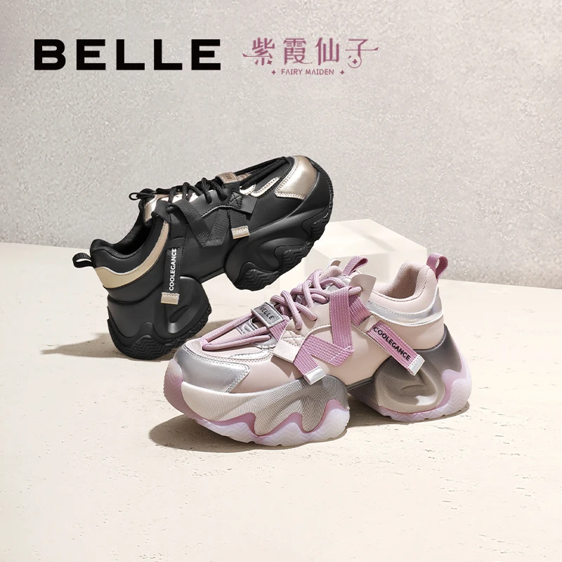 【紫霞仙子】百丽厚底老爹鞋女鞋子春季新款运动休闲鞋B1743AM4