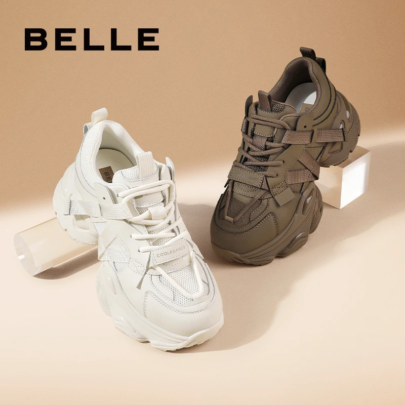百丽复古老爹鞋女2024春季新款女鞋运动鞋子厚底休闲鞋B1738AM4