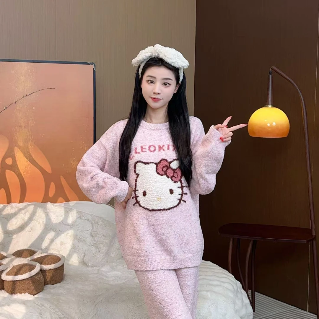 【KT喵】冬季新款半边绒保暖宽松慵懒感可外出穿家居服SZ518