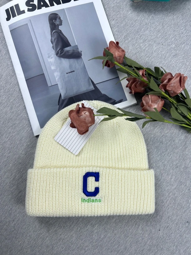 刺绣字母潮款韩版男女同款冷帽秋冬毛线帽子