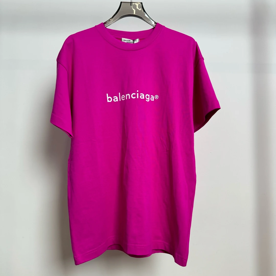 Balenciaga/巴黎世家/火龙果色短袖T恤 XS码 全新带吊 GM000983
