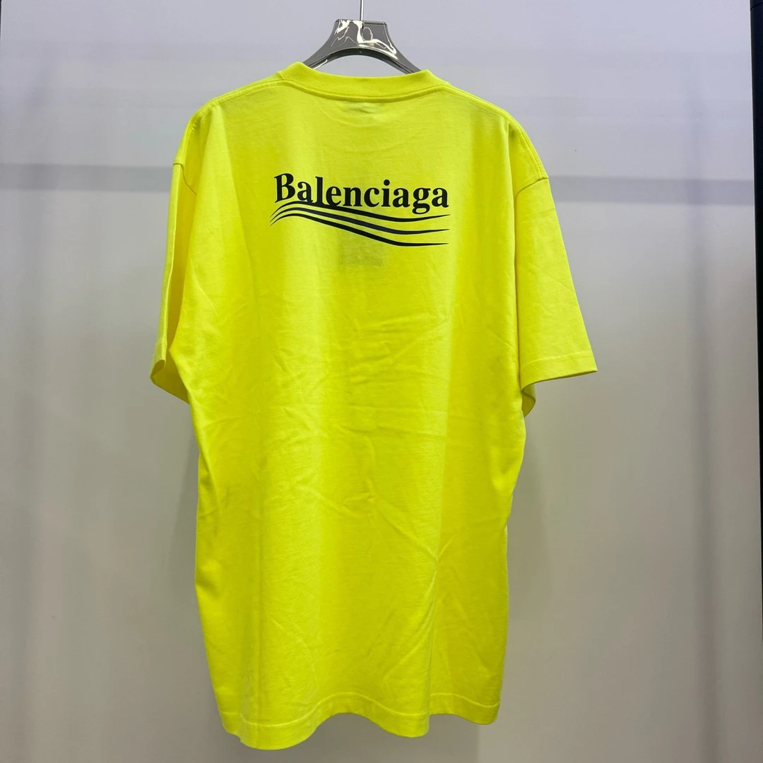 Balenciaga/巴黎世家/荧光黄可乐T XL码 全新带吊 GM000979