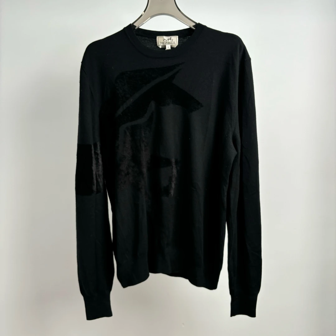 99新 Hermes/爱马仕 Hermes/爱马仕/黑色羊绒毛衣 M码 GM001876