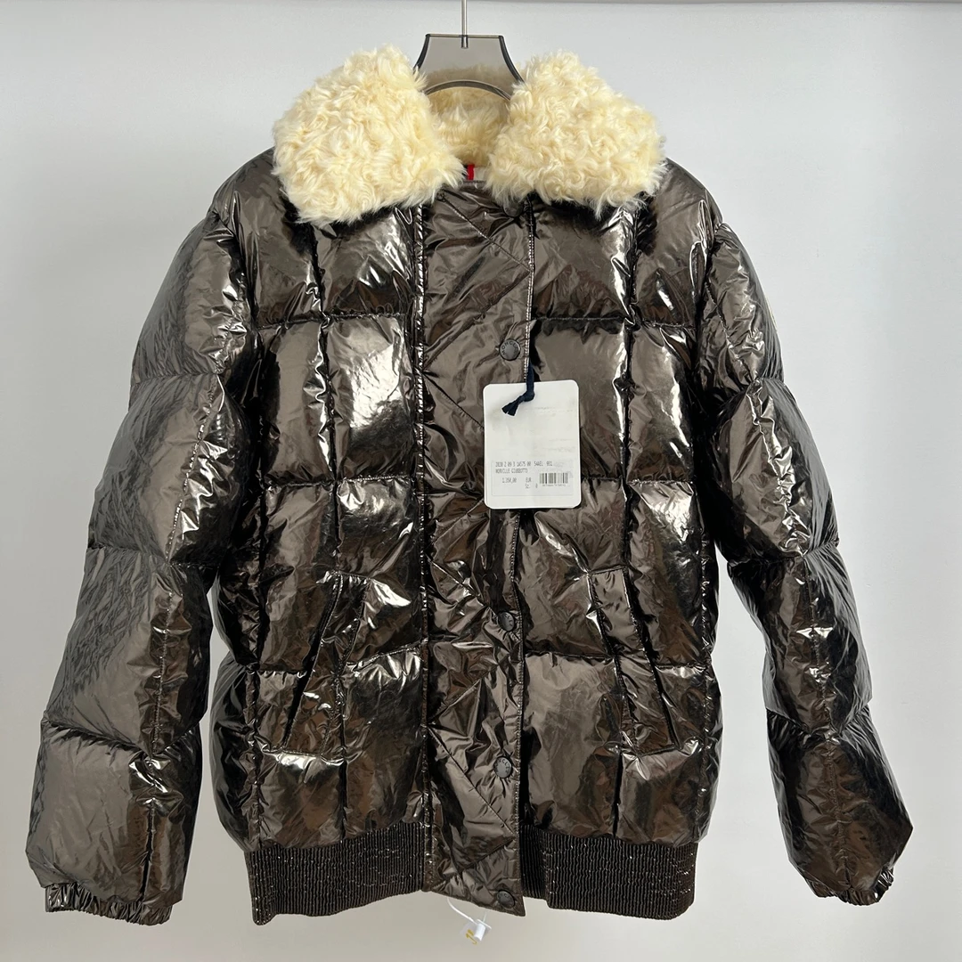 Moncler/蒙口/金棕色涂层亮面翻领羽绒服 0码 全新带吊 GM001580
