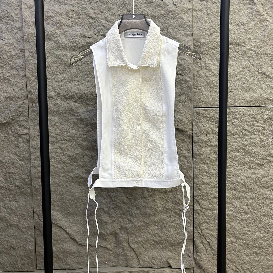 99新 DIOR/迪奥 白色蕾丝小衬衣 40码 GM000791