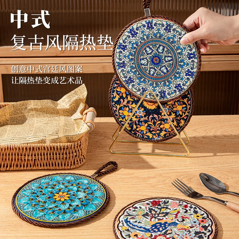 复古风陶瓷盘子高颜值家用创意菜盘子水果盘牛排盘深盘圆盘餐具