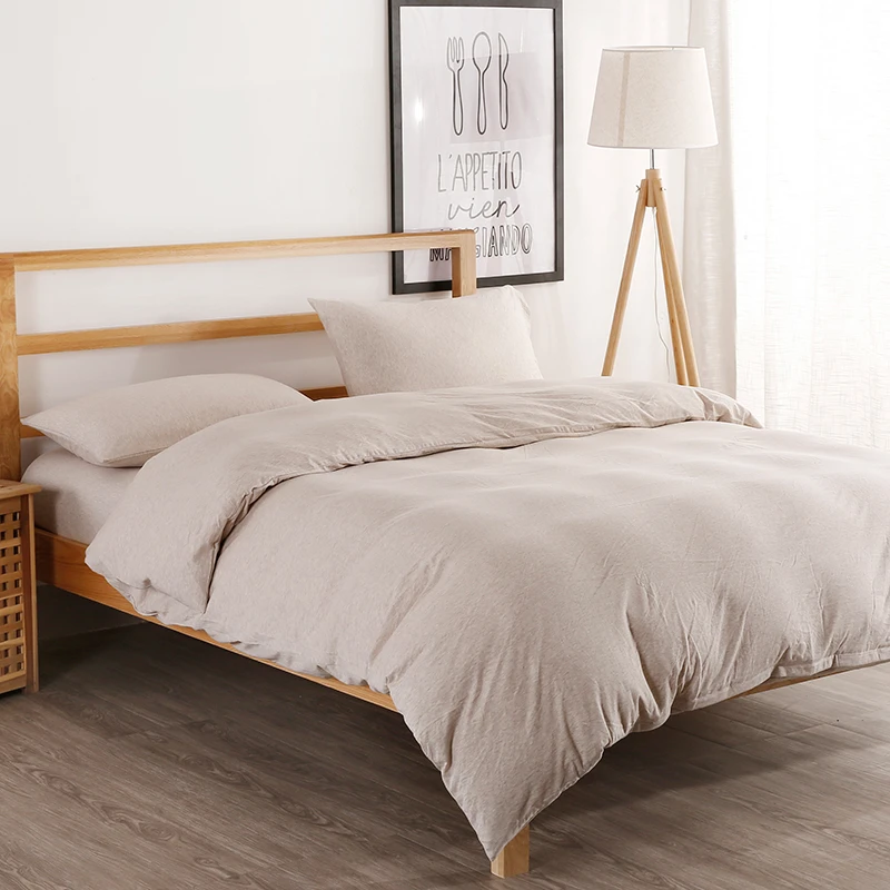 天竺棉四件套裸睡A类针织全棉床笠床单式超柔被套全棉床品三件套