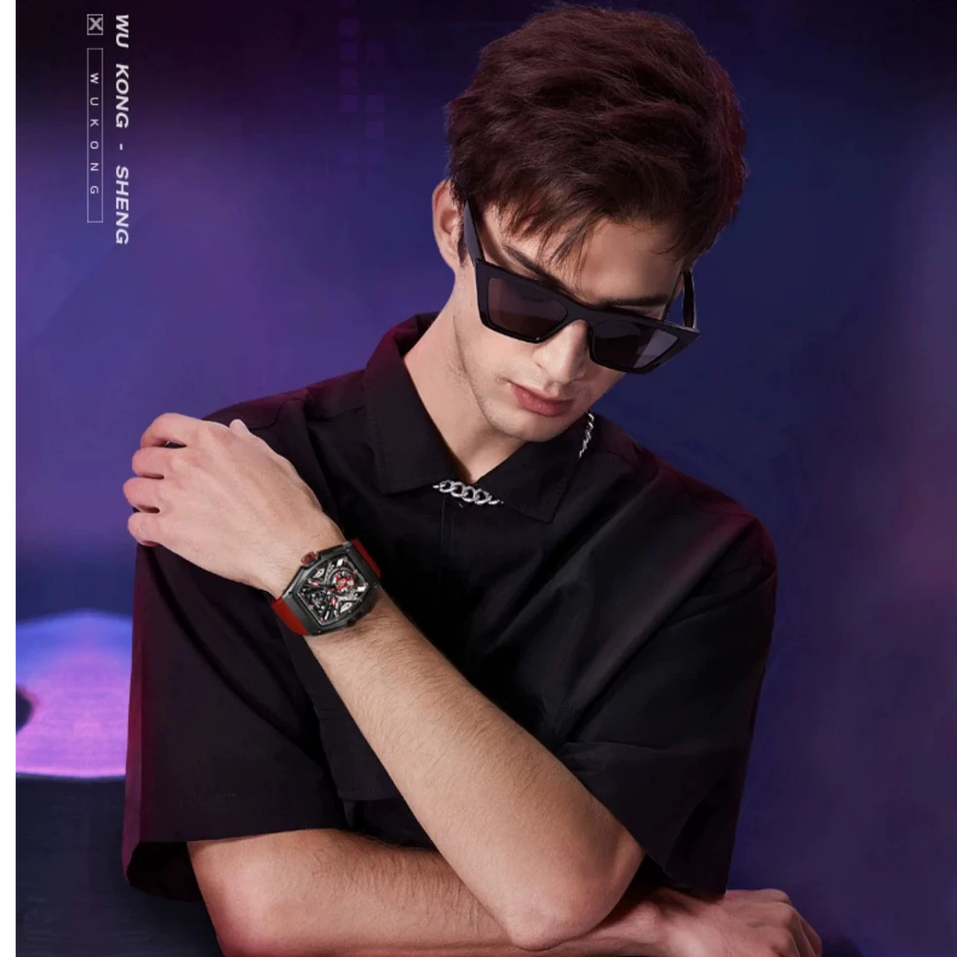 Rosdn/劳士顿正品悟空男士全自动机械手表镂空时尚潮流防水百搭