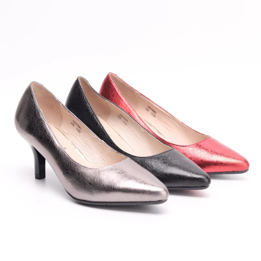 73年厂庆特款   Jinho/金猴头层牛皮5厘米浅口高跟鞋#550169