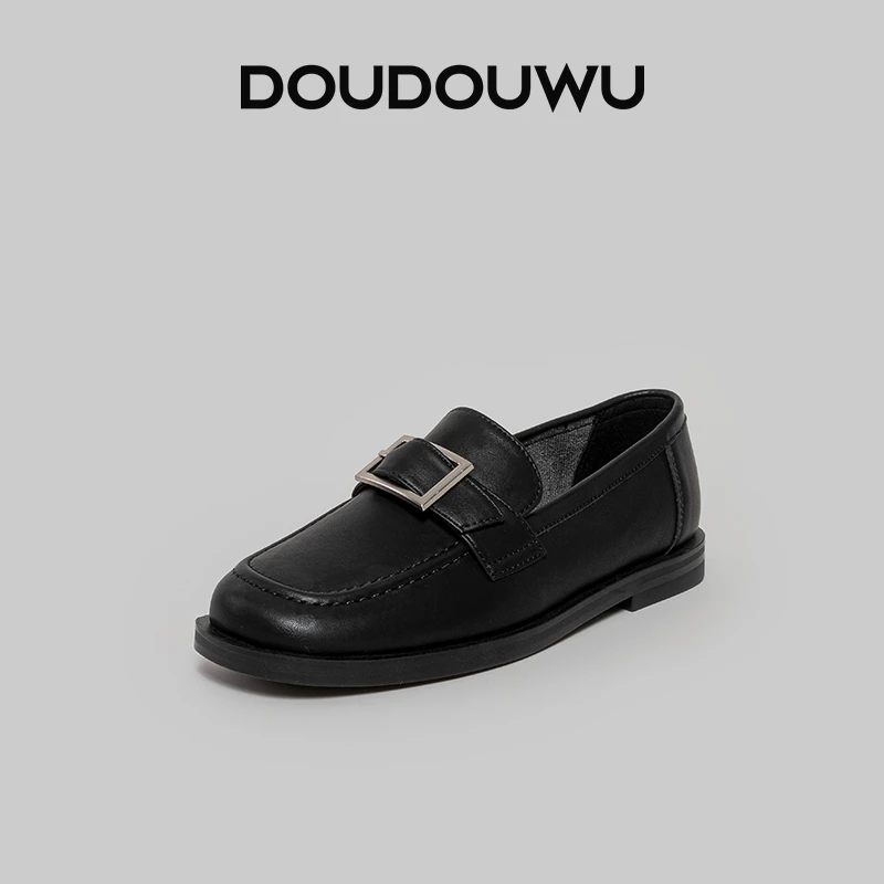 豆豆屋厚底乐福鞋女2025春秋新款韩版潮休闲浅口一脚蹬英伦女单鞋