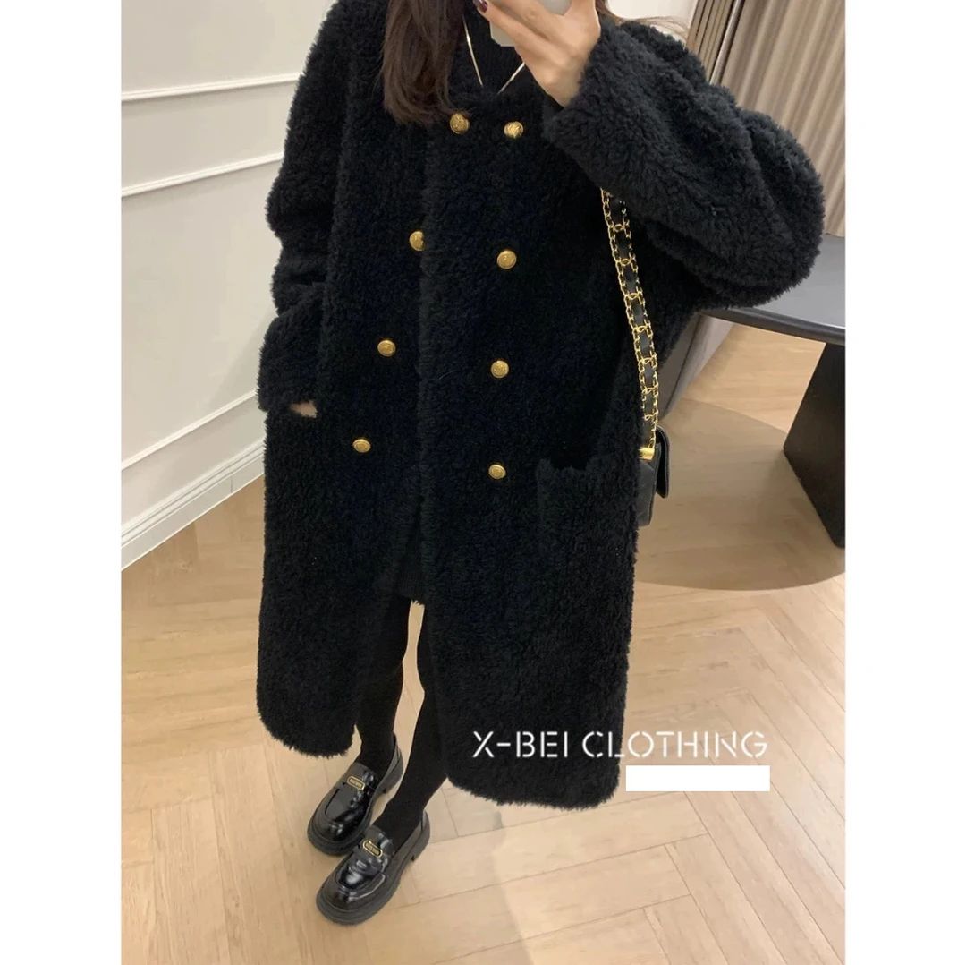 Lucky拾一 简约宽松软糯羊糕毛外套秋冬款