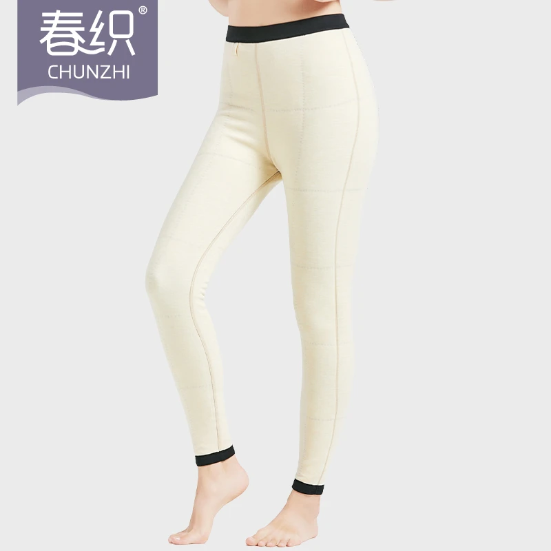 中老年人加厚桑蚕丝填充保暖裤高腰老人妈妈打底裤女士秋裤冬季