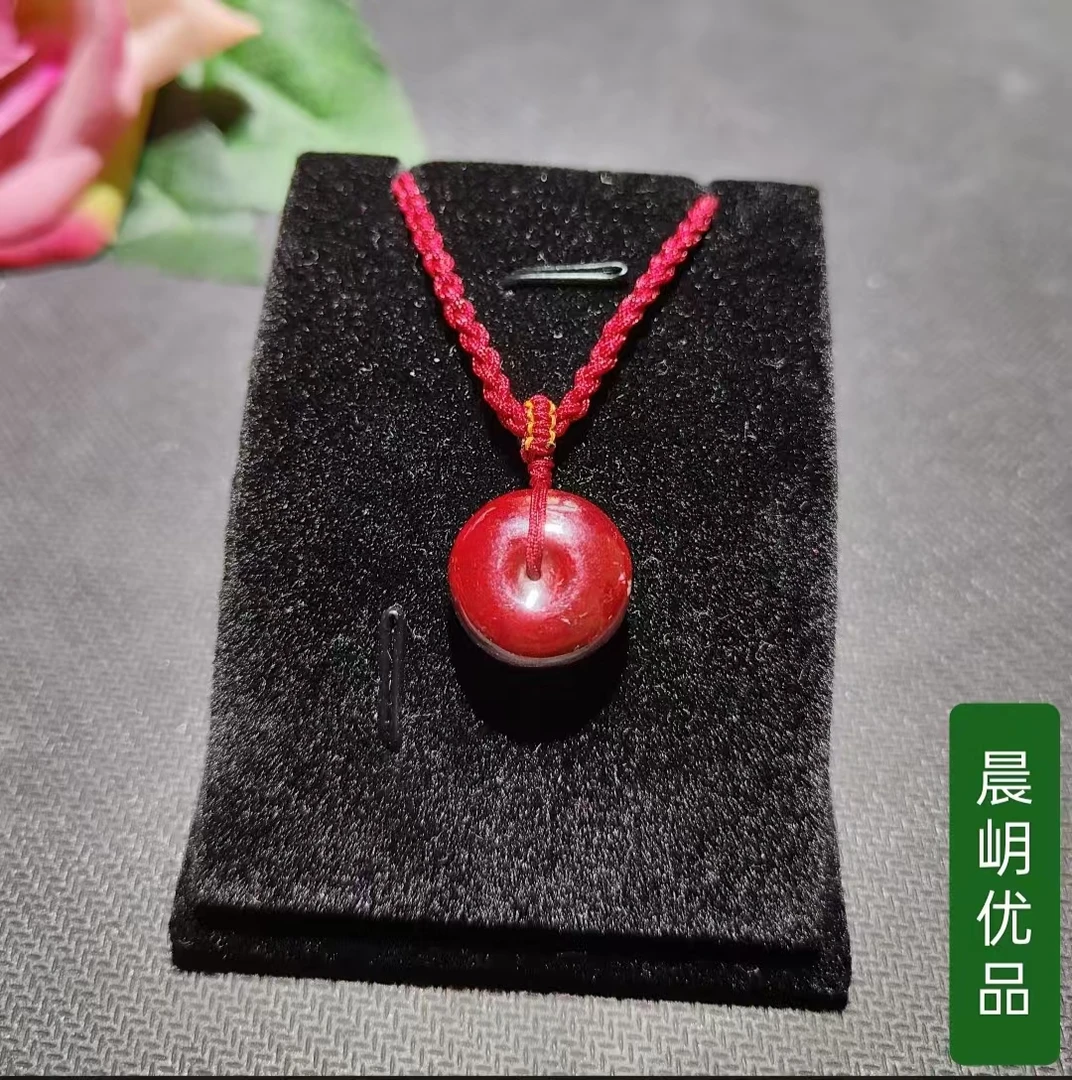 天然辰砂平安扣（直播间现拍链接）