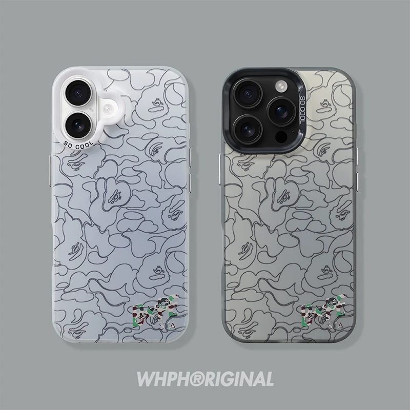 新款创意潮牌迷彩苹果16promax磁吸手机壳适用于iPhone15个性14硬