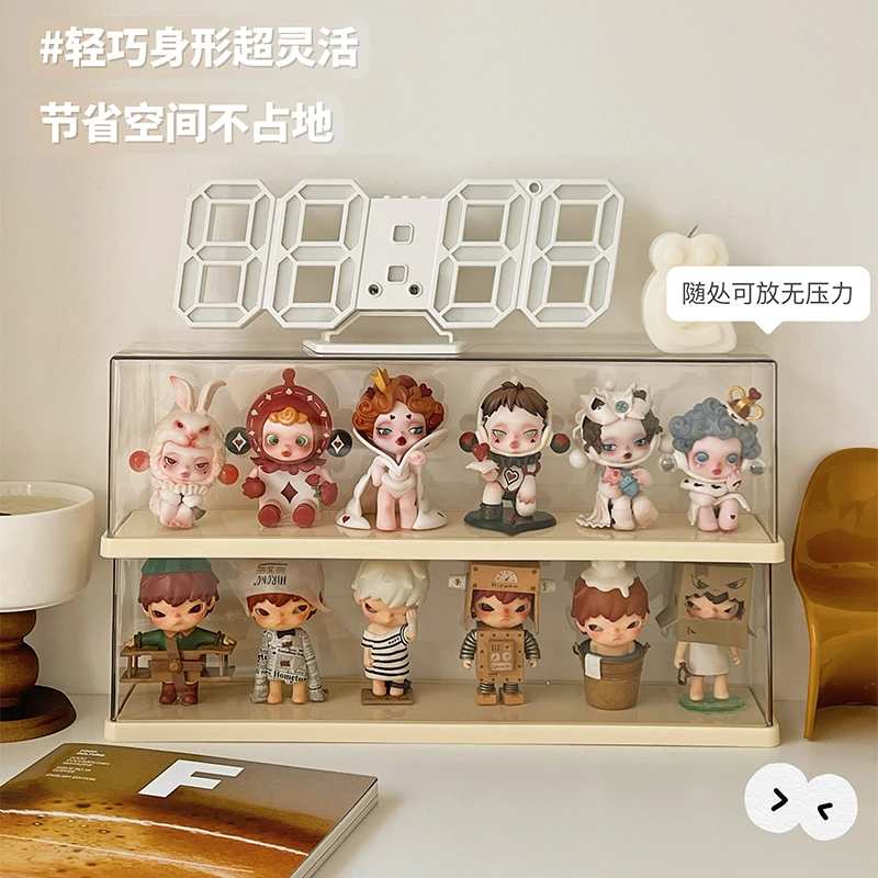 泡泡玛特小野盲盒展示架收纳乐高摆件手办展示柜透明亚克力展示盒