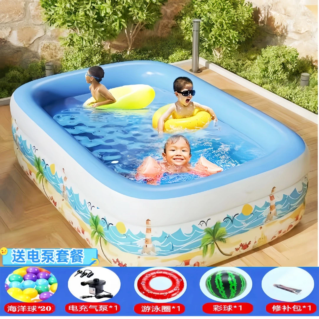 儿童家用游泳池充气大型泳池加厚宝宝玩耍游泳池加大舒适家庭使用