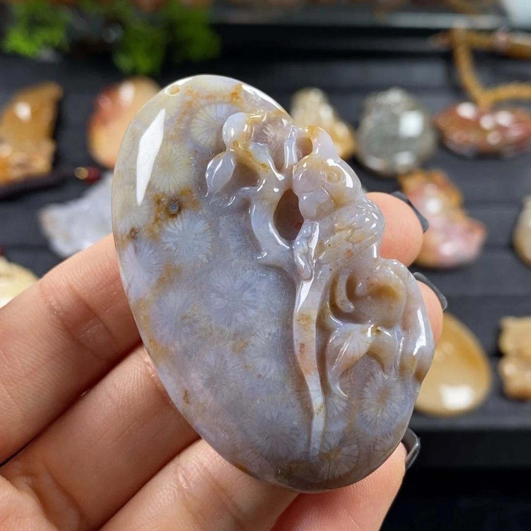 硅化玉颈饰未镶嵌英明神武