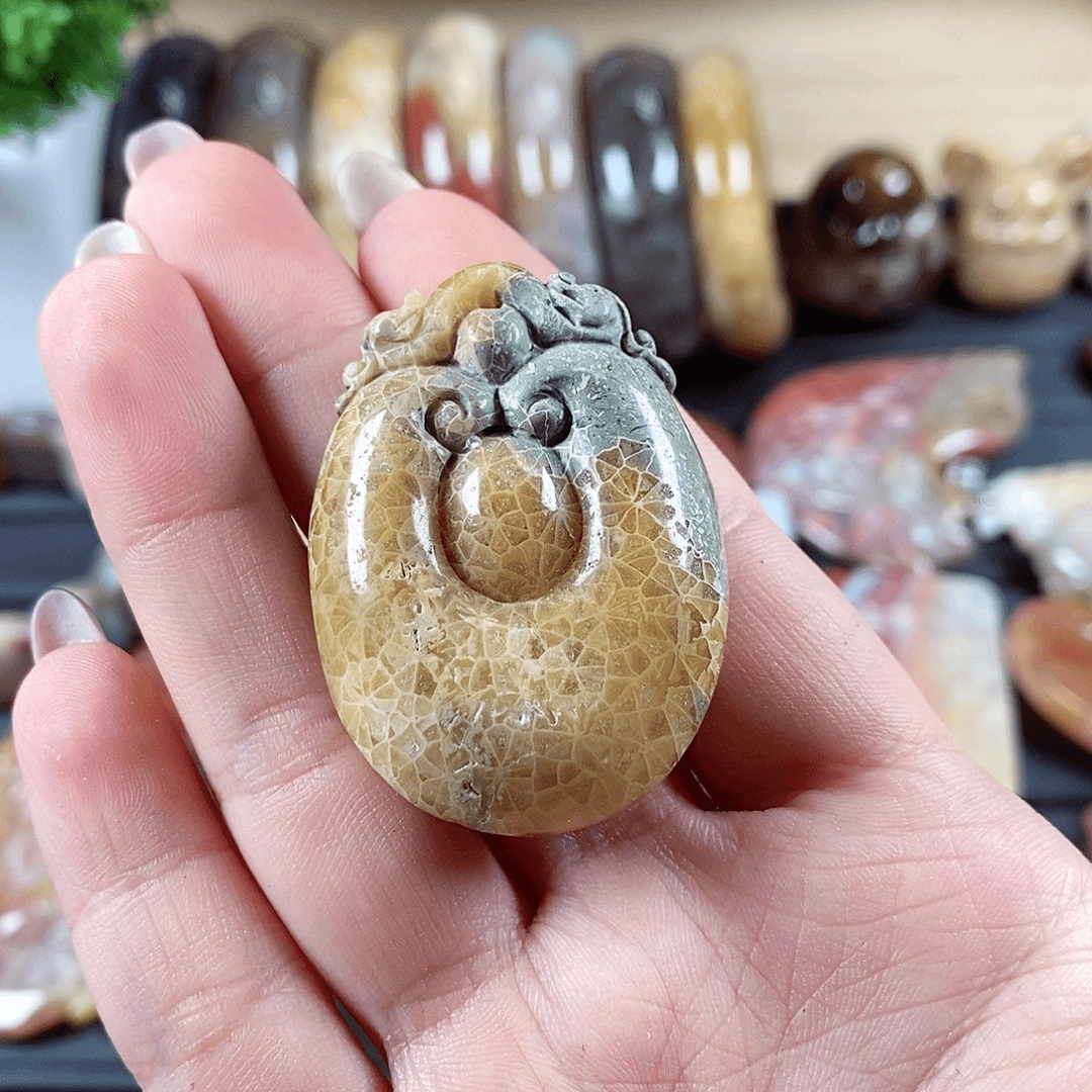 硅化玉颈饰未镶嵌