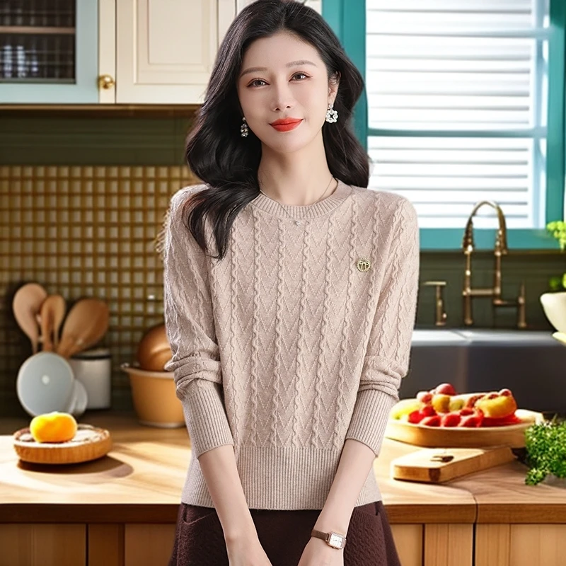 短款高腰毛衣女新款时尚小香风洋气小个子阔太太内搭针织打底衫