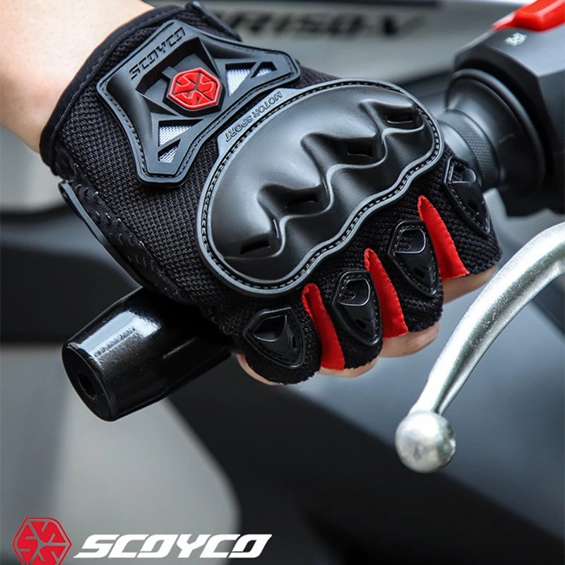 赛羽骑行护壳半指手套夏季防摔耐磨透气全指摩托车防滑手套MC29D