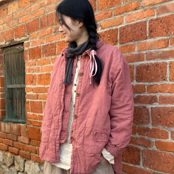 周周布衣SM5210-冬季加厚棉服 做旧复古风格保暖性足