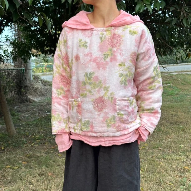 周周布衣 As1863-冬季套头宠粉小版棉服花色素雅娇而不艳保暖性强